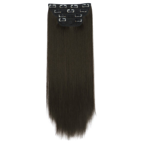 Qp hairMONIXI Synthetic Clip in Beach Wavy Hair Extensions Mix Blonde Synthetic Clip in Hair Extensions for Women Soft Glam Hairpieces