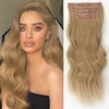 Qp hairMONIXI Synthetic Clip in Hair Extensiones Long Soft Glam Waves Thick Hairpieces Ombre Chocolate Brown to Honey Hair Extensions