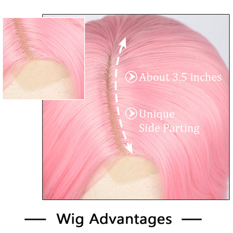 Qp hairMONIXI Synthetic Cosplay Pink Wig Long Wavy Wigs for Women Black Orange Blonde Wigs Heat Resistant Party Hair