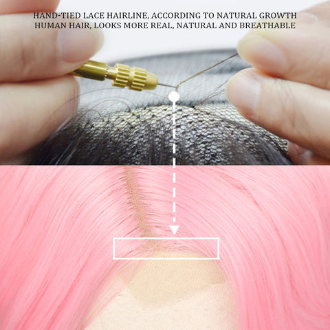 Qp hairMONIXI Synthetic Cosplay Pink Wig Long Wavy Wigs for Women Black Orange Blonde Wigs Heat Resistant Party Hair