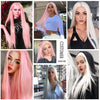 Qp hairMONIXI Synthetic Cosplay Wig Long Straight Light Pink Middle Part Wigs for Women Blonde Black Daily Use Fake Hairs