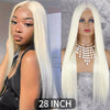 Qp hairMONIXI Synthetic Cosplay Wig Long Straight Wig Red Mixed Blonde Natural Wigs For Women Middle Part Black Brown Color Wigs