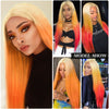 Qp hairMONIXI Synthetic Cosplay Wig Long Straight Wig Red Mixed Blonde Natural Wigs For Women Middle Part Black Brown Color Wigs