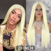 Qp hairMONIXI Synthetic Cosplay Wig Long Straight Wig Red Mixed Blonde Natural Wigs For Women Middle Part Black Brown Color Wigs
