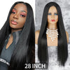 Qp hairMONIXI Synthetic Cosplay Wig Long Straight Wig Red Mixed Blonde Natural Wigs For Women Middle Part Black Brown Color Wigs