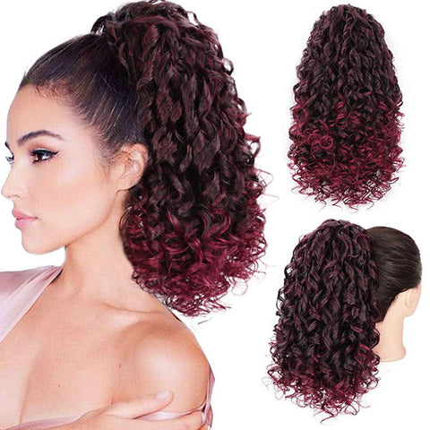 Qp hairMONIXI Synthetic Drawstring Puff Ponytail Afro Curly Hair Extension Clip in Pony Tail African American Synthetic Hair Extensions