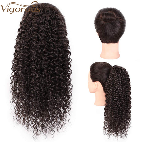 Qp hairMONIXI Synthetic Drawstring Puff Ponytail Afro Curly Hair Extension Clip in Pony Tail African American Synthetic Hair Extensions