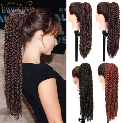 Qp hairMONIXI Synthetic Drawstring Puff Ponytail Afro Kinky Curly Hair Extension  Clip in Pony Tail African American Hair Extension