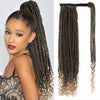 Qp hairMONIXI Synthetic Dreadlock Ponytail Extensions Long Straight Goddess Locs with Curly Ends for Black Women Wrap Around Hair Braid