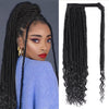 Qp hairMONIXI Synthetic Dreadlock Ponytail Extensions Long Straight Goddess Locs with Curly Ends for Black Women Wrap Around Hair Braid