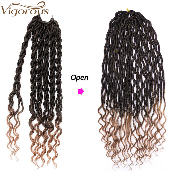 Qp hairMONIXI Synthetic Faux Locs Crochet Braids Synthetic Crochet Braids Ombre  Braiding Hair Bohemian Locks 18 inch 24 Stands