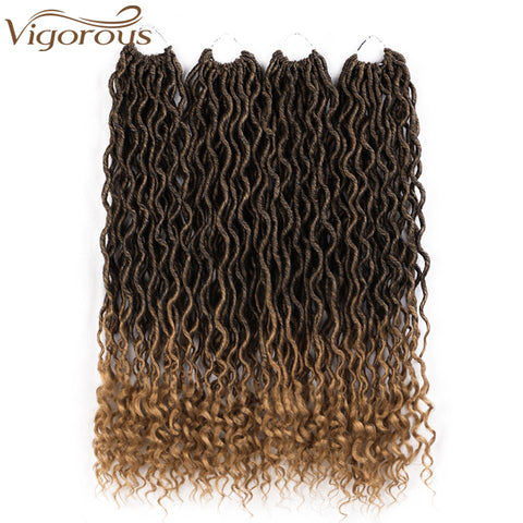 Qp hairMONIXI Synthetic Faux Locs Crochet Braids Synthetic Crochet Braids Ombre  Braiding Hair Bohemian Locks 18 inch 24 Stands