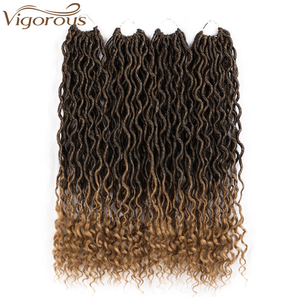 Qp hairMONIXI Synthetic Faux Locs Crochet Braids Synthetic Crochet Braids Ombre  Braiding Hair Bohemian Locks 18 inch 24 Stands
