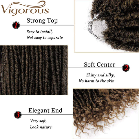 Qp hairMONIXI Synthetic Goddess Hair Ombre Faux Locs Crochet Braids 16 20inch Soft Natural Braid Synthetic Braiding Hair Extension