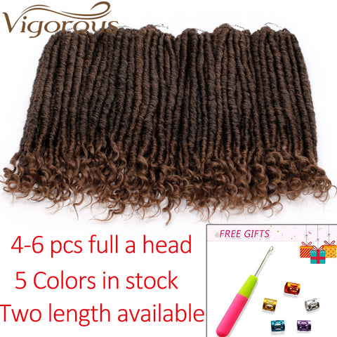 Qp hairMONIXI Synthetic Goddess Hair Ombre Faux Locs Crochet Braids 16 20inch Soft Natural Braid Synthetic Braiding Hair Extension