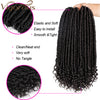Qp hairMONIXI Synthetic Hair Extension Goddess Faux Locs Culry Braid Crochet Hair Braids 16 20inch Soft Natural Black Braiding