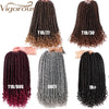 Qp hairMONIXI Synthetic Hair Extension Goddess Faux Locs Culry Braid Crochet Hair Braids 16 20inch Soft Natural Black Braiding