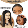 Qp hairMONIXI Synthetic Kinky Straight Headband Wigs for Black Women 14 Inch Synthetic Headband Wig Yaki Straight Hair Easy to Wear
