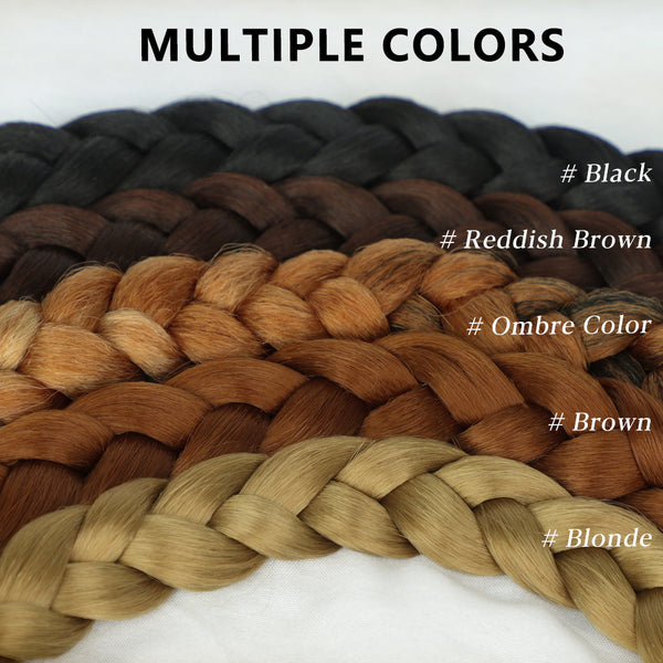 Qp hairMONIXI Synthetic Long Braided Ponytail 26 Inch Wrap Around Ponytail with Hair Rope Ring DIY Braided Hair Pieces for Women