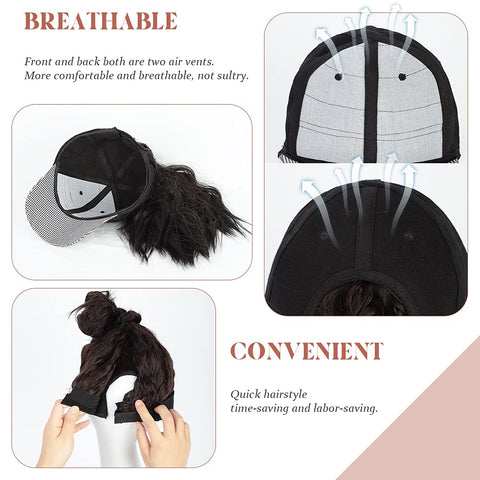 Qp hairMONIXI Synthetic Long Kinky Curly Hairpiece  Ponytail Extension Hat Ponytail Extension with Cap High Ponytail for Women