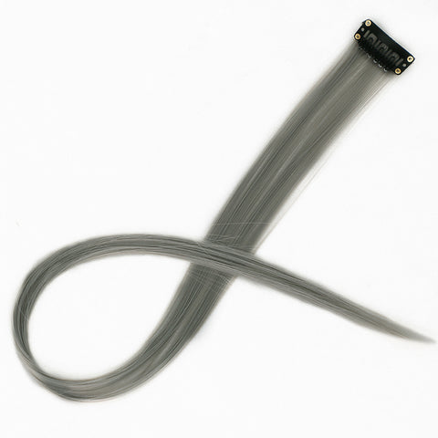 Qp hairMONIXI Synthetic Long Straight Clip In One Piece Hair Extensions 20 Inch Synthetic Two Tone Fake Hair for Women Girls