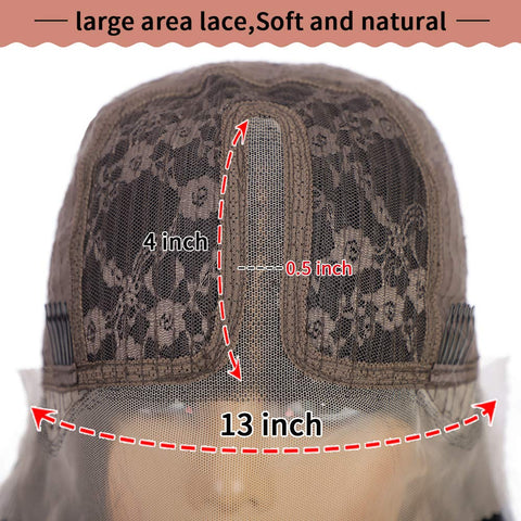 Qp hairMONIXI Synthetic Long Straight Lace Front Wig Brown Mixed Blonde Wigs for Women Middle Part Natural Looking Glueless Hair