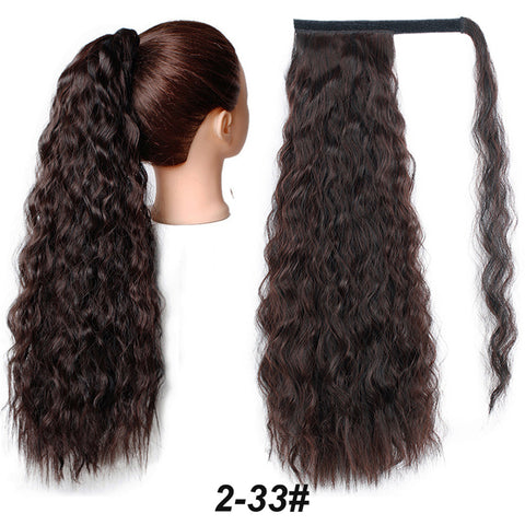 Qp hairMONIXI Synthetic Long Straight Synthetic Wrap Around Clip In Ponytail Hair Extension Heat Resistant Ponytail Fake Hair