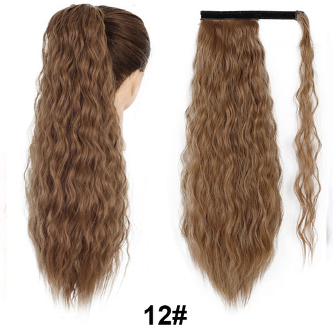 Qp hairMONIXI Synthetic Long Straight Synthetic Wrap Around Clip In Ponytail Hair Extension Heat Resistant Ponytail Fake Hair