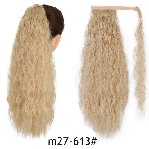 Qp hairMONIXI Synthetic Long Straight Synthetic Wrap Around Clip In Ponytail Hair Extension Heat Resistant Ponytail Fake Hair