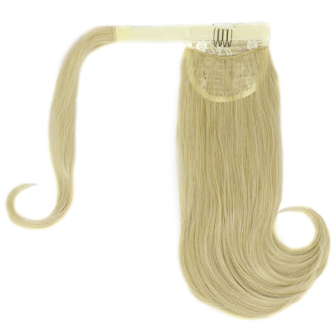 Qp hairMONIXI Synthetic Long Straight Synthetic Wrap Around Clip In Ponytail Hair Extension Heat Resistant Ponytail Fake Hair