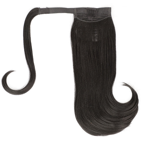 Qp hairMONIXI Synthetic Long Straight Synthetic Wrap Around Clip In Ponytail Hair Extension Heat Resistant Ponytail Fake Hair