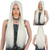 Qp hairMONIXI Synthetic Long Straight Wig Ombre Blonde Wigs for Women Natural Hairline Middle Part Black /Brown/Red Wig