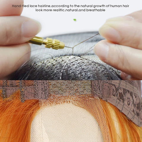 Qp hairMONIXI Synthetic Long Wavy Cosplay Wig Orange Wigs for Women Side Part Natural Black Wig Blonde Pink Cosplay Wig