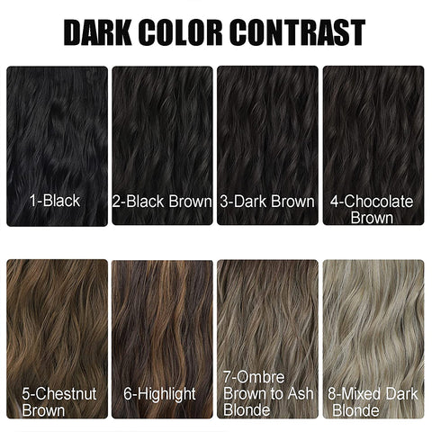 Qp hairMONIXI Synthetic Long Wavy Hair Extensions Black Clip in Hair Extensions 4pcs Platinum Heat Resistant Hair for Women Daily Use