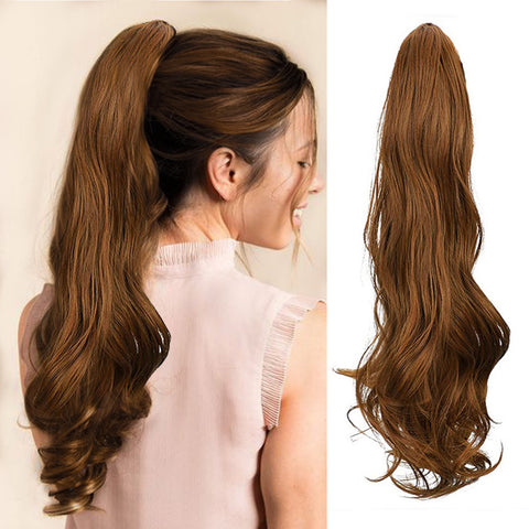 Qp hairMONIXI Synthetic Long Wavy Ponytail Extensions Claw Clip in Ponytail Extension for Women Daily Use Heat Resistant Fiber hair