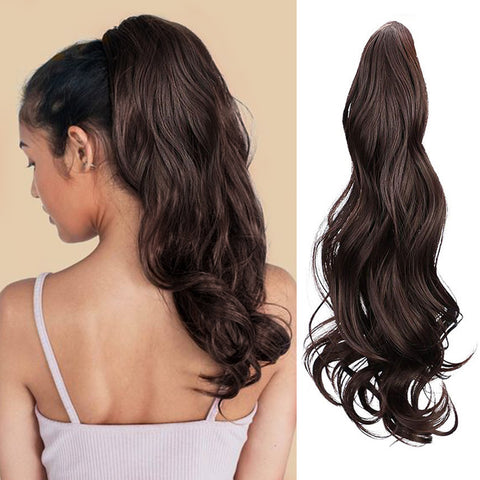 Qp hairMONIXI Synthetic Long Wavy Ponytail Extensions Claw Clip in Ponytail Extension for Women Daily Use Heat Resistant Fiber hair
