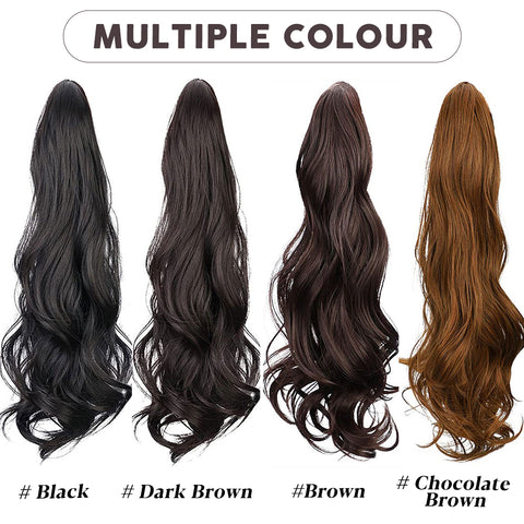 Qp hairMONIXI Synthetic Long Wavy Ponytail Extensions Claw Clip in Ponytail Extension for Women Daily Use Heat Resistant Fiber hair