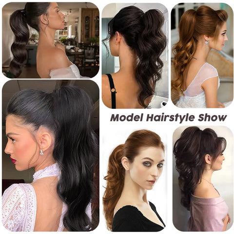 Qp hairMONIXI Synthetic Long Wavy Ponytail Extensions Claw Clip in Ponytail Extension for Women Daily Use Heat Resistant Fiber hair