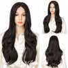 Qp hairMONIXI Synthetic Long Wavy Wig Ombre Blonde Middle Part Wigs for Women Daily Use Ombre Pink Heat Resistance Fiber Wig