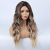 Qp hairMONIXI Synthetic Long Wavy Wig Ombre Brown Blonde For Black Women Cosplay Wig Daily Wig Natural Looking Wigs Heat Resistant
