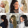 Qp hairMONIXI Synthetic Low Ponytail Long Wavy Wrap Around Ponytail Hair Extensions for Women Mix Blonde Natural Heat Resistant Hair
