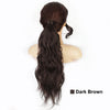 Qp hairMONIXI Synthetic Low Ponytail Long Wavy Wrap Around Ponytail Hair Extensions for Women Mix Blonde Natural Heat Resistant Hair