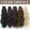 Qp hairMONIXI Synthetic Low Ponytail Long Wavy Wrap Around Ponytail Hair Extensions for Women Mix Blonde Natural Heat Resistant Hair