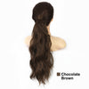 Qp hairMONIXI Synthetic Low Ponytail Long Wavy Wrap Around Ponytail Hair Extensions for Women Mix Blonde Natural Heat Resistant Hair