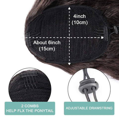 Qp hairMONIXI Synthetic Mix Brown Ponytail Extensions Long Body Wavy Drawstring Ponytail for Women Blonde Fake Hair Natural Looking