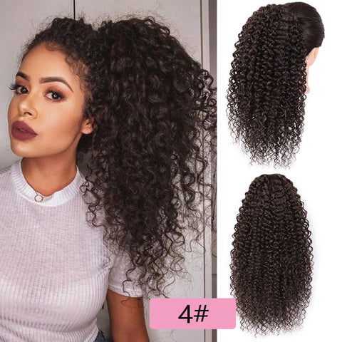 Qp hairMONIXI Synthetic Short Afro Curly Drawstring Ponytail Hair Piece for American Black Women Synthetic Ponytail Clip in Hair