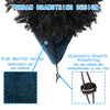 Qp hairMONIXI Synthetic Short Headband Wigs Black Afro Kinky Curly Wig with Bangs Blue Turban Head Wrap Wigs for Women