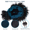 Qp hairMONIXI Synthetic Short Headband Wigs Black Afro Kinky Curly Wig with Bangs Blue Turban Head Wrap Wigs for Women