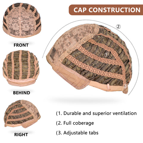 Qp hairMONIXI Synthetic Short Kinky Curly Wigs for Women Brown to Blonde Wig with Bangs Synthetic Heat Resistant Hair Wig for Daily Use