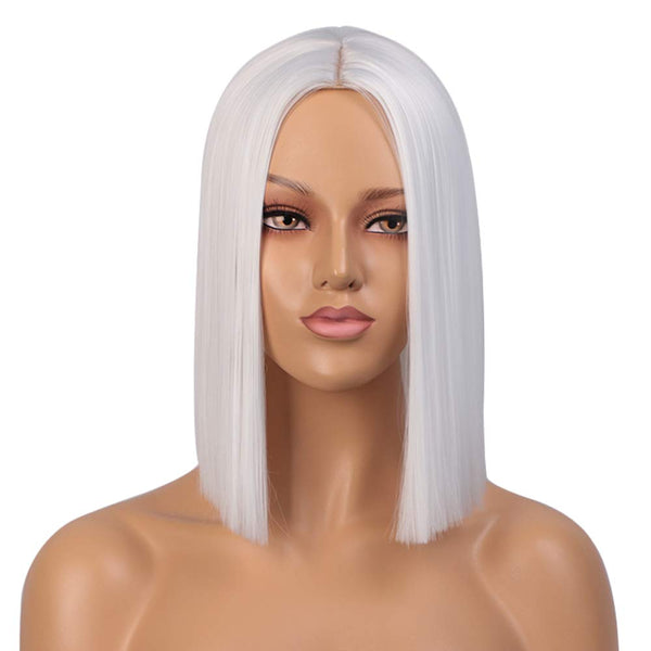 Qp hairMONIXI Synthetic Short Straight Bob Synthetic Wig  Light Blue Hair for Women Pink  Purple Colorful Cosplay Wig Heat Resistant